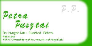 petra pusztai business card